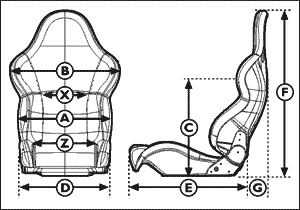 SPARCO（スパルコ）レーシングシート CORSA サイズチャート