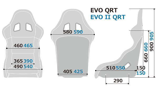 SPARCO（スパルコ）レーシングシート EVO II QRT サイズチャート