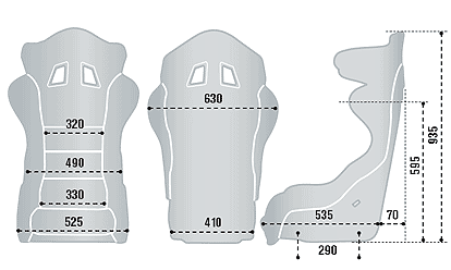 SPARCO（スパルコ）レーシングシート EVR サイズチャート