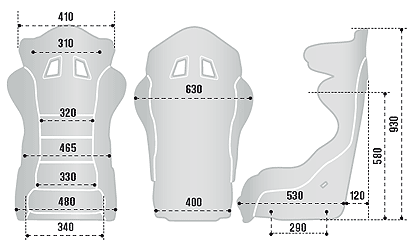 SPARCO（スパルコ）レーシングシート PRO-ADV TS サイズチャート