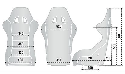 SPARCO（スパルコ）レーシングシート SPRINT サイズチャート