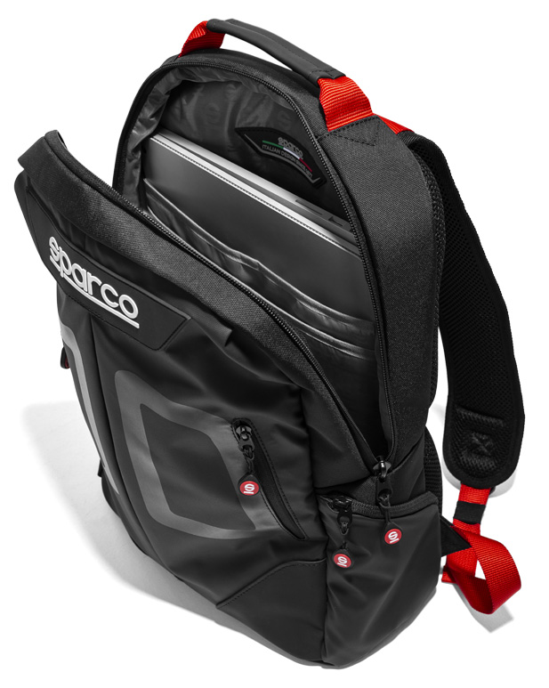 正規 店 メリット SPARCO（スパルコ） BAG リュックサック ブラックxレッド STAGE アパレル