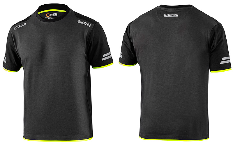 Sparco T-Shirt Tach Tri Black MED
